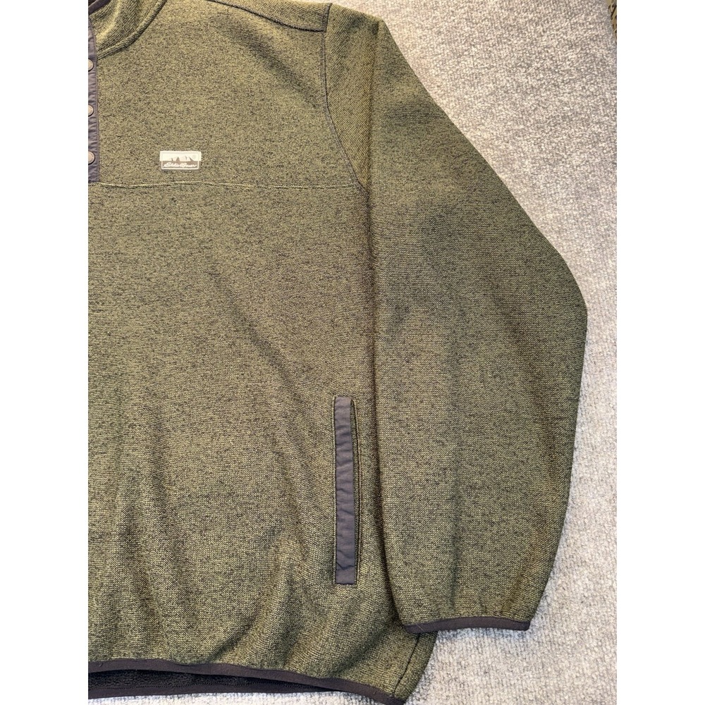 Eddie Bauer Men's 3XL Green Snap Neck Fleece Pullover Jacket - Picture 3 of 10